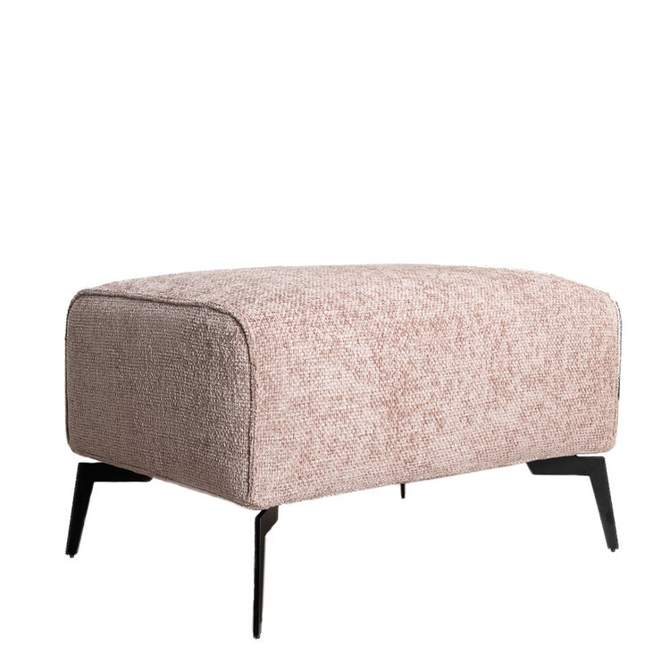 Hocker Vegas roze stof chenille