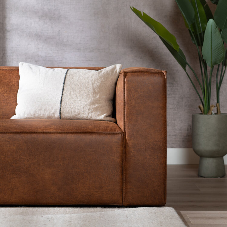 Industriële bank 3-zits Memphis eco-leer cognac