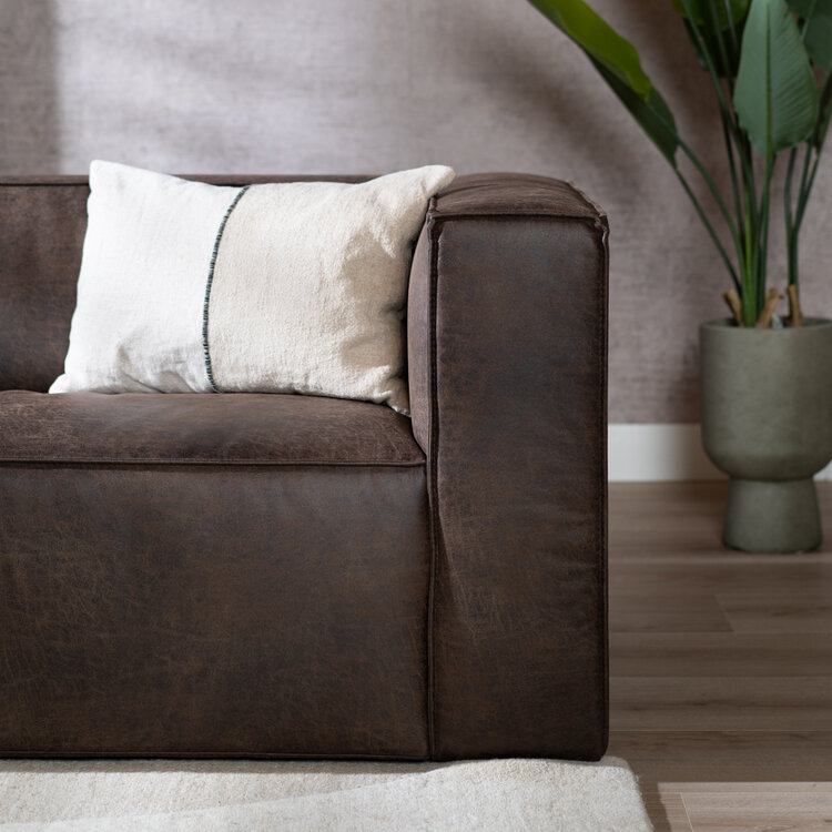 Industriële bank 3-zits Memphis eco-leer bruin