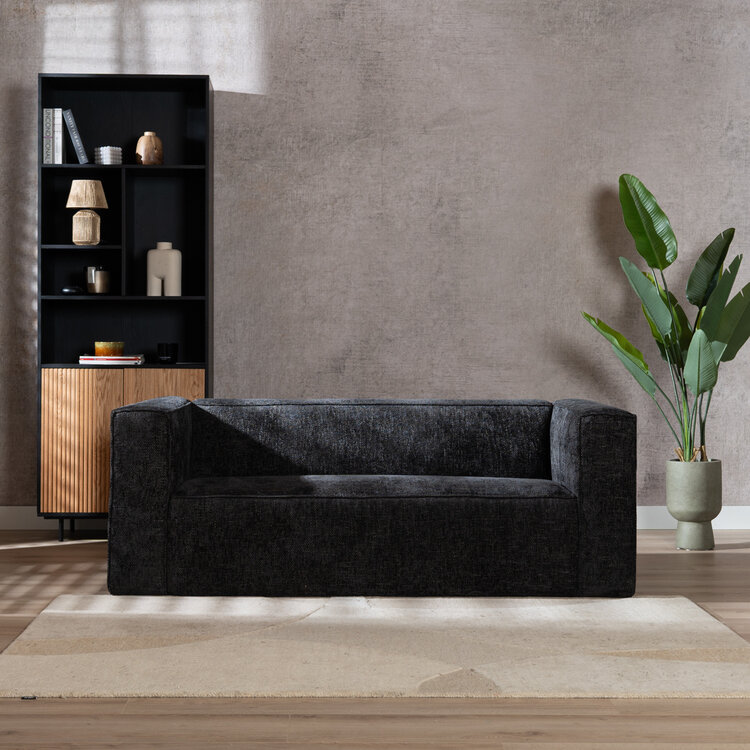 2,5-zits bank Memphis zwart stof chenille