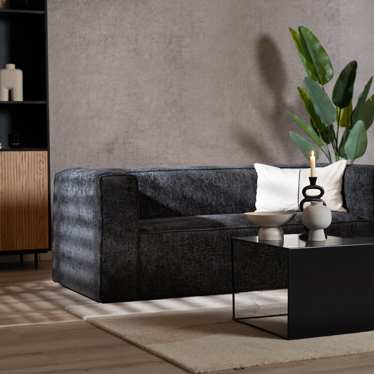 2,5-zits bank Memphis zwart stof chenille