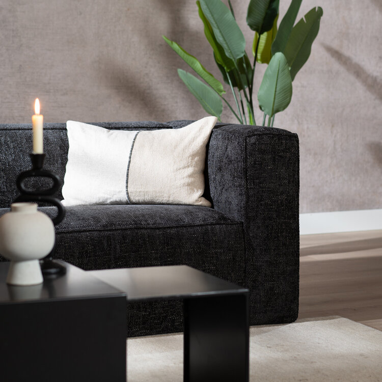 2,5-zits bank Memphis zwart stof chenille