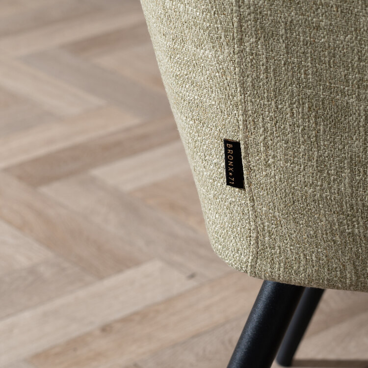 Eetkamerstoel Ciara linnen olijfgroen