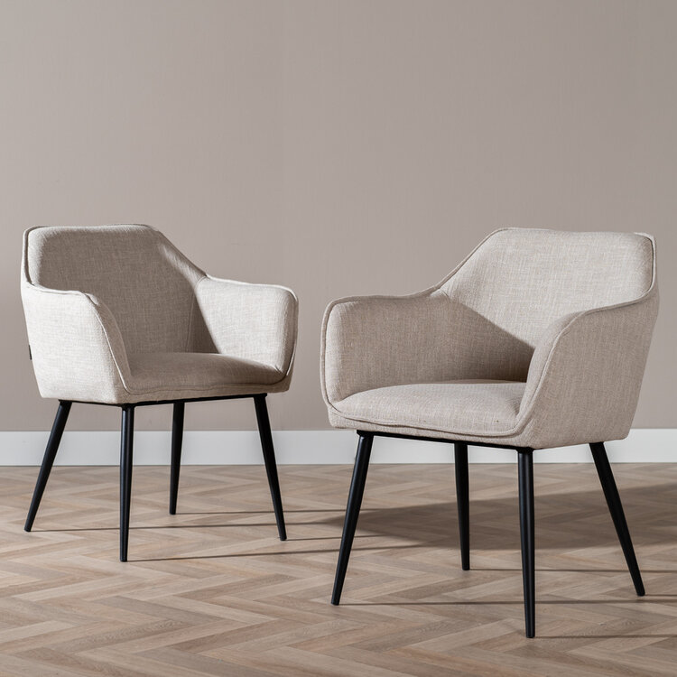 Eetkamerstoel Ciara linnen taupe