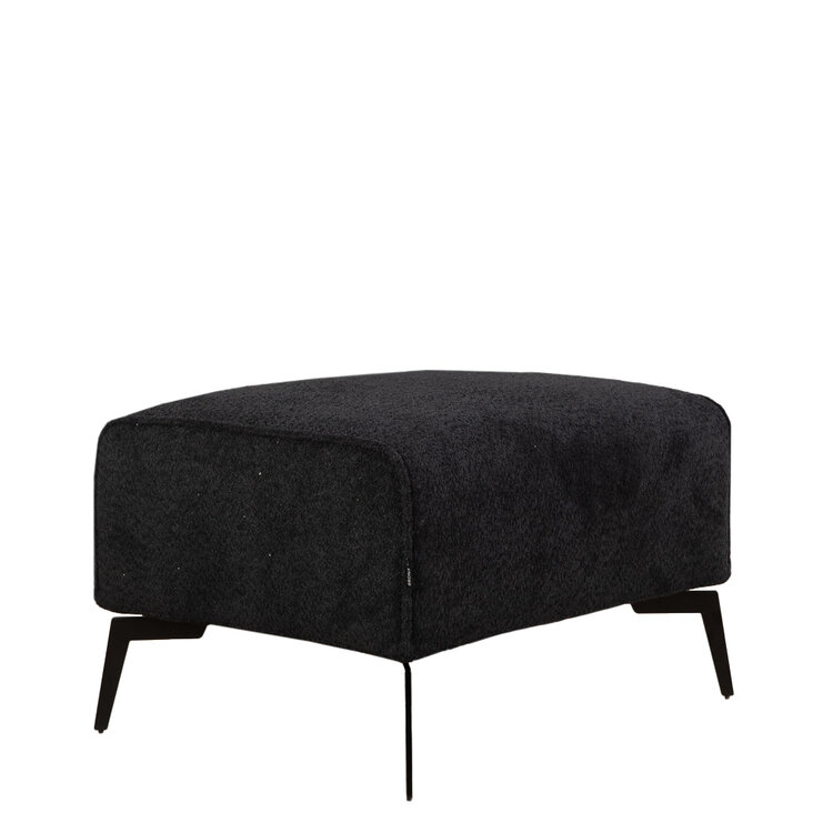 Scandinavische hocker Vegas bouclé zwart