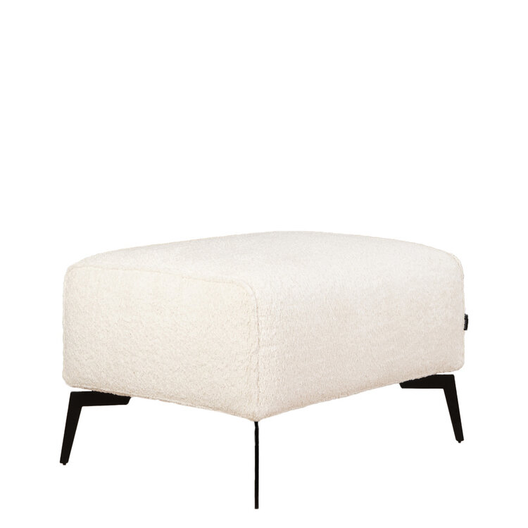 Scandinavische hocker Vegas bouclé wit