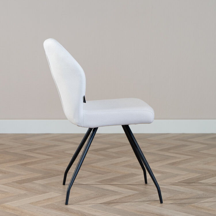 Scandinavische eetkamerstoel Fenris gerecyclede stof off white