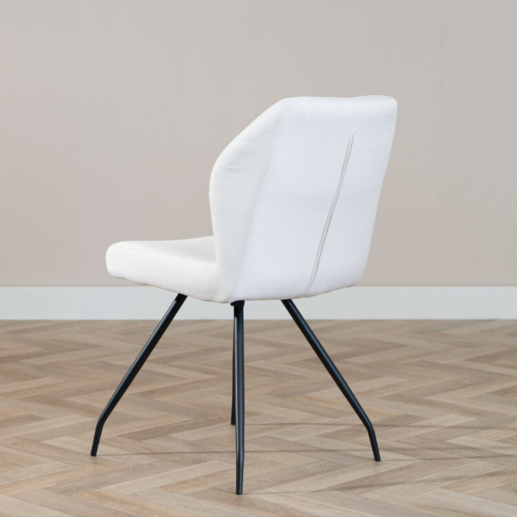 Scandinavische eetkamerstoel Fenris gerecyclede stof off white
