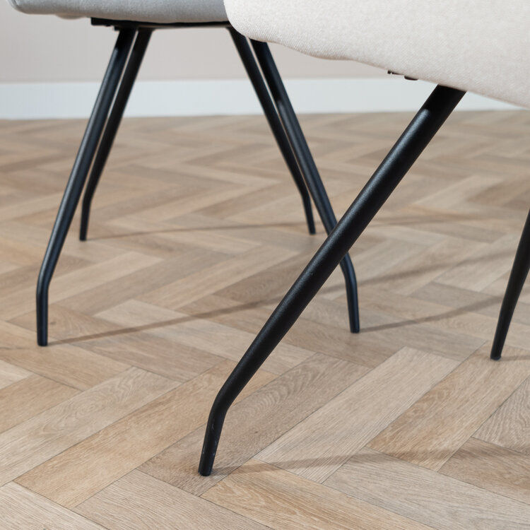 Scandinavische eetkamerstoel Fenris gerecyclede stof off white