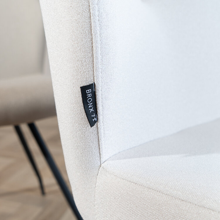 Scandinavische eetkamerstoel Fenris gerecyclede stof off white