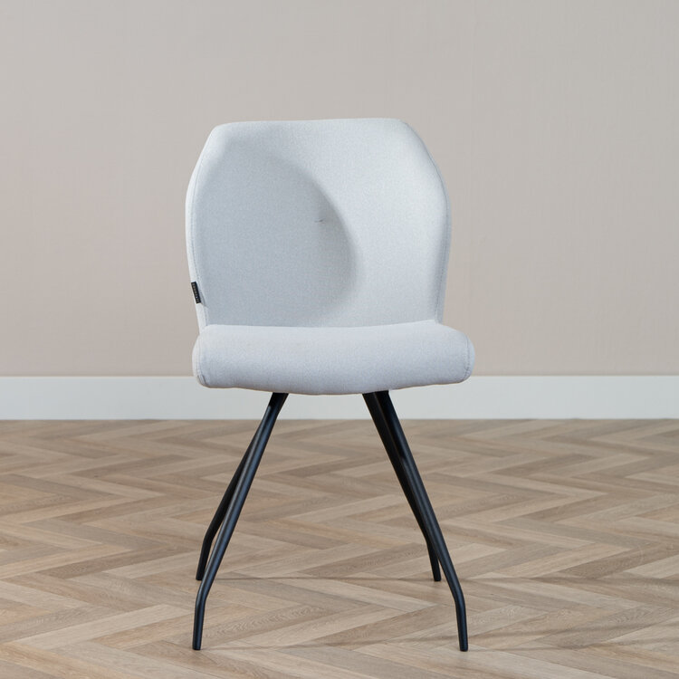 Scandinavische eetkamerstoel Fenris gerecyclede stof grijs