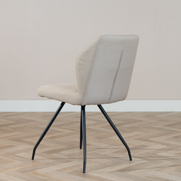 Scandinavische eetkamerstoel Fenris gerecyclede stof taupe