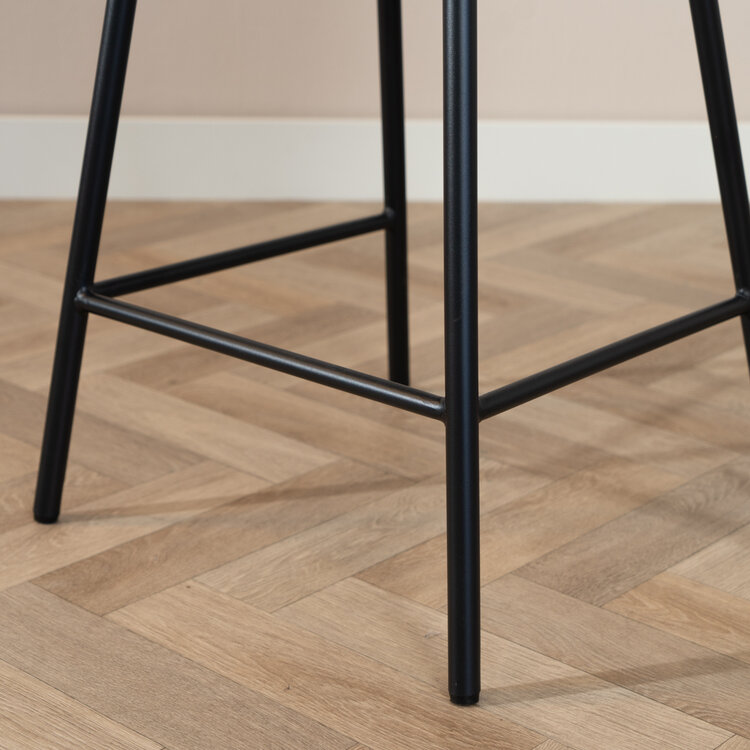 Scandinavische barkruk Andor gerecyclede stof grijs 65-78 cm