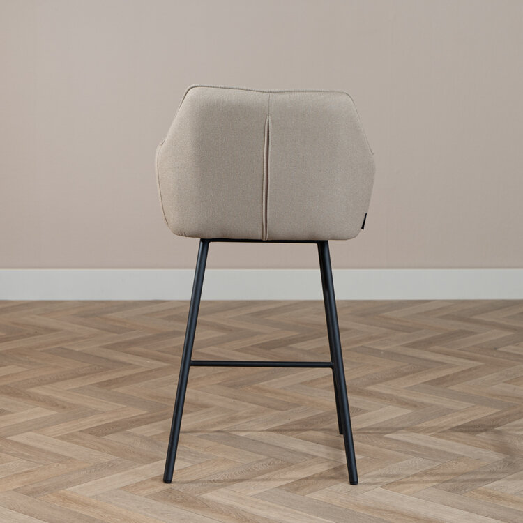 Scandinavische barkruk Andor gerecyclede stof taupe 65-78 cm