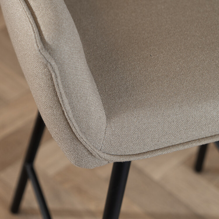 Scandinavische barkruk Andor gerecyclede stof taupe 65-78 cm