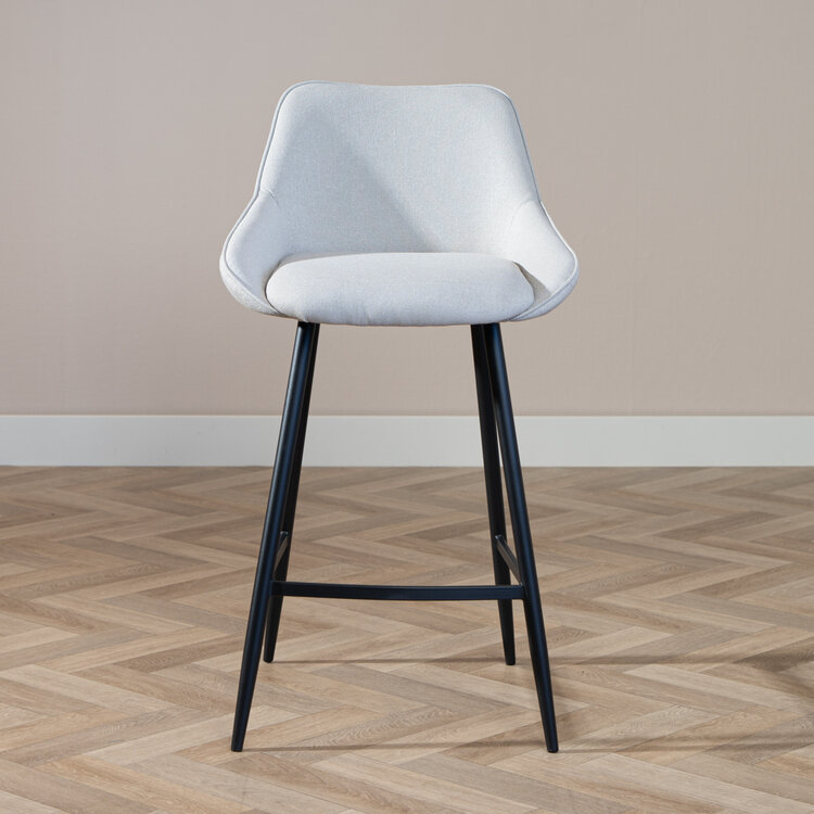 Scandinavische barkruk Lova gerecyclede stof grijs 68 cm