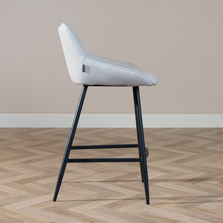 Scandinavische barkruk Lova gerecyclede stof grijs 68 cm