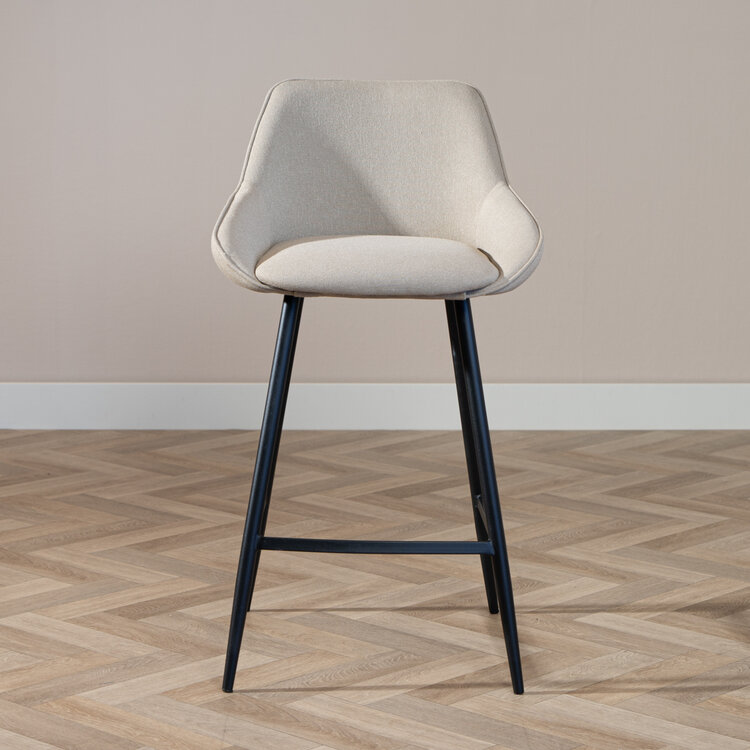 Scandinavische barkruk Lova gerecyclede stof taupe 68 cm