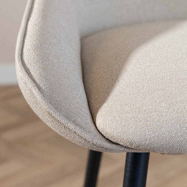 Scandinavische barkruk Lova gerecyclede stof taupe 68 cm