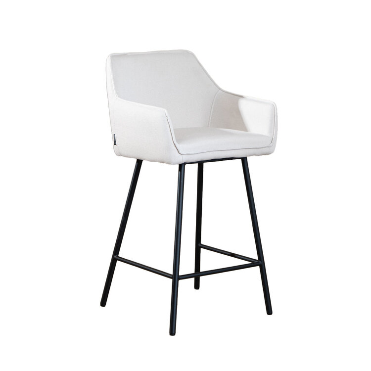Scandinavische barkruk Andor gerecyclede stof off white 65-78 cm