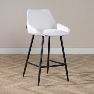 Scandinavische barkruk Lova gerecyclede stof off white 68 cm