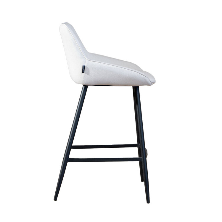 Scandinavische barkruk Lova gerecyclede stof off white 68 cm