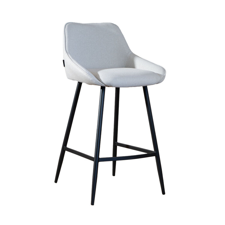 Scandinavische barkruk Lova gerecyclede stof grijs 68 cm