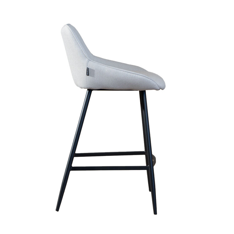 Scandinavische barkruk Lova gerecyclede stof grijs 68 cm