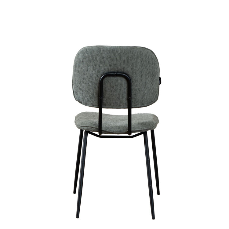 Scandinavische eetkamerstoel Ivar gerecyclede stof groen