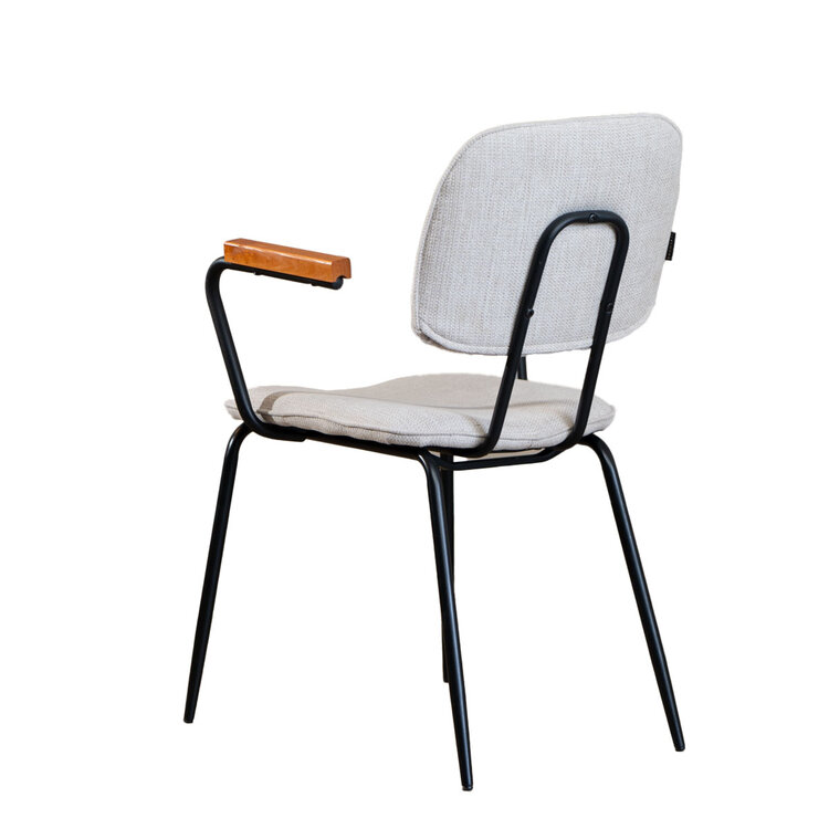 Scandinavische eetkamerstoel Oskar beige gerecyclede stof