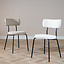 Scandinavische eetkamerstoel Lyon off white gerecyclede stof stapelbaar