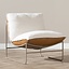 Fauteuil Maceo leer/bouclé cognac/beige