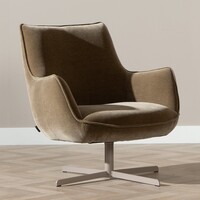 Fauteuil Stella draaibaar velvet bruin