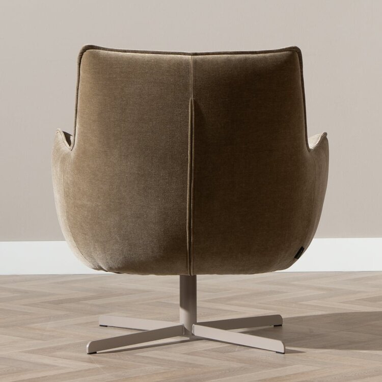 Fauteuil Stella draaibaar velvet bruin