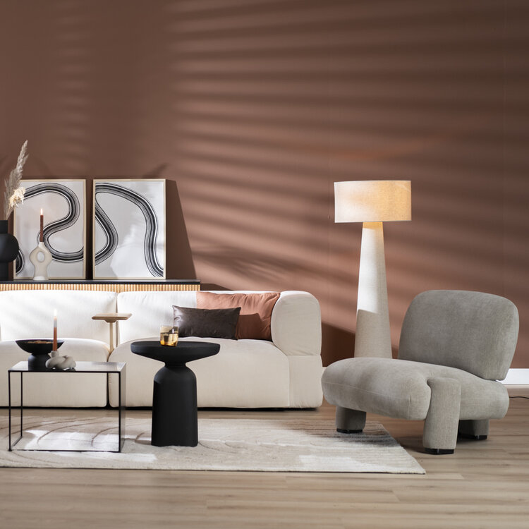 Scandinavische fauteuil Louise chenille taupe