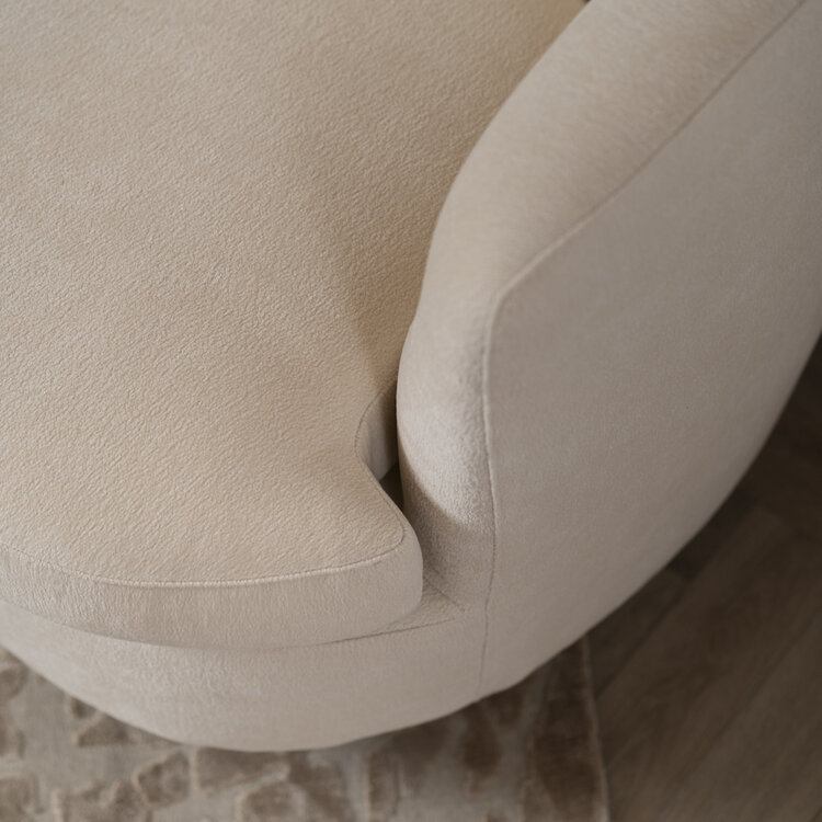 Scandinavische fauteuil Valerie draaibaar chenille off white