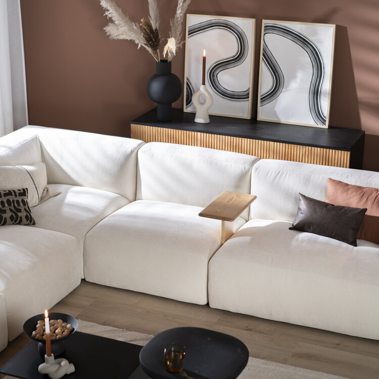 Dressoir Haley zwart/blank eiken 160 cm