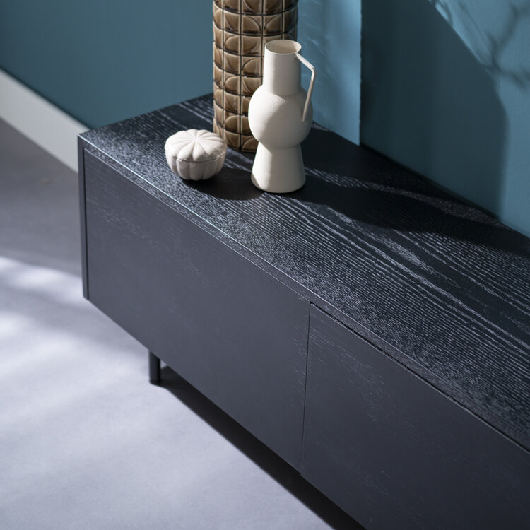 Tv-meubel Thomas zwart eiken 180 cm