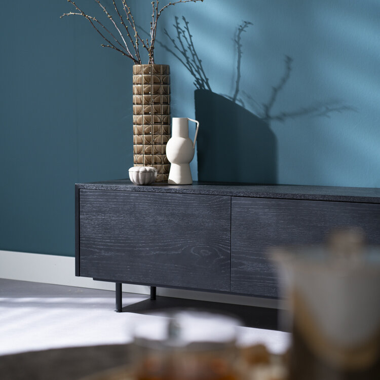 Tv-meubel Thomas zwart eiken 180 cm