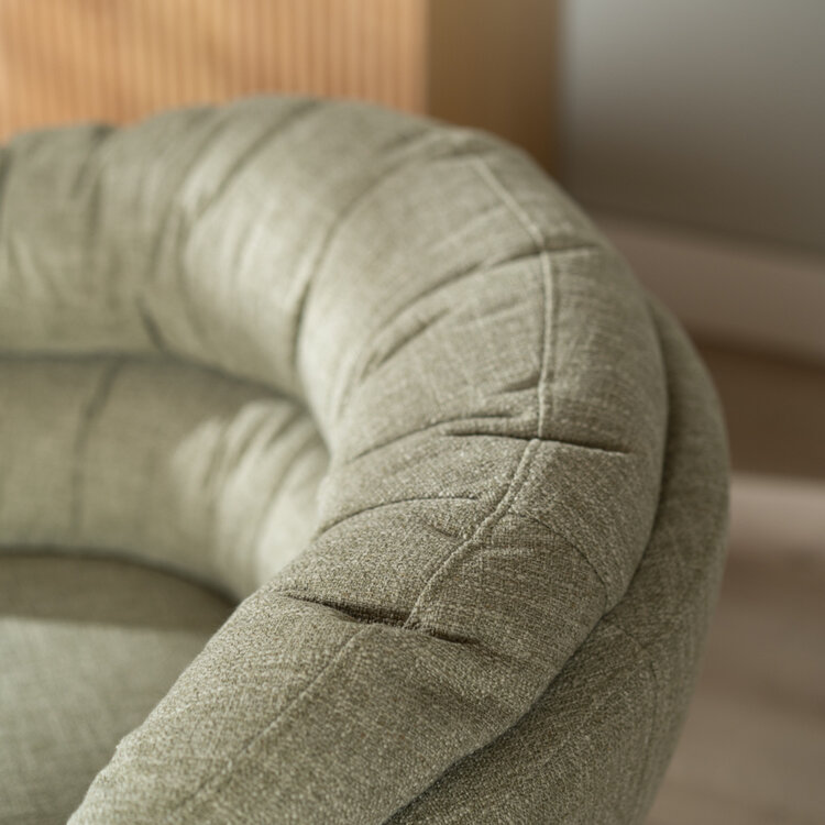 Draaifauteuil Porto linnen olijf groen