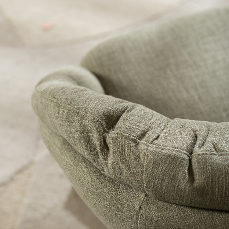 Draaifauteuil Porto linnen olijf groen