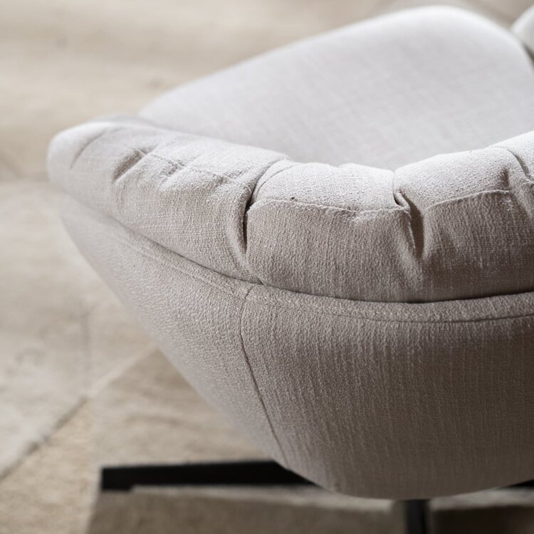 Draaifauteuil Porto linnen off white