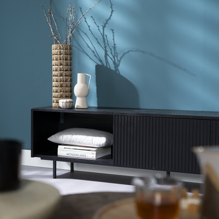 Tv-meubel Ray zwart eiken 180 cm