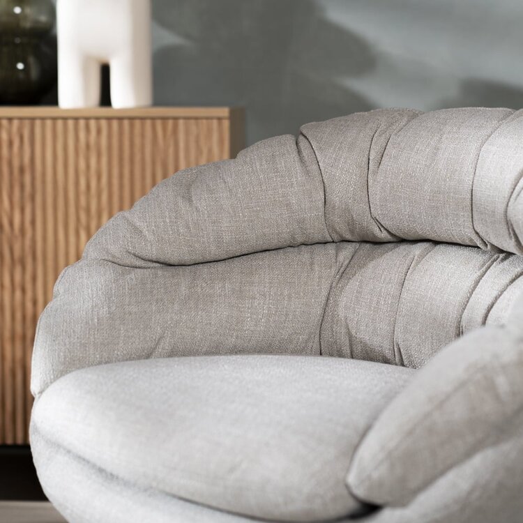 Draaifauteuil Porto linnen taupe