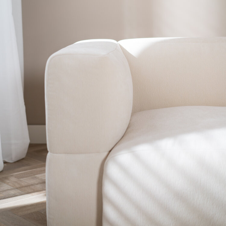 Scandinavische hoekbank Karla off white rechts 3-zits