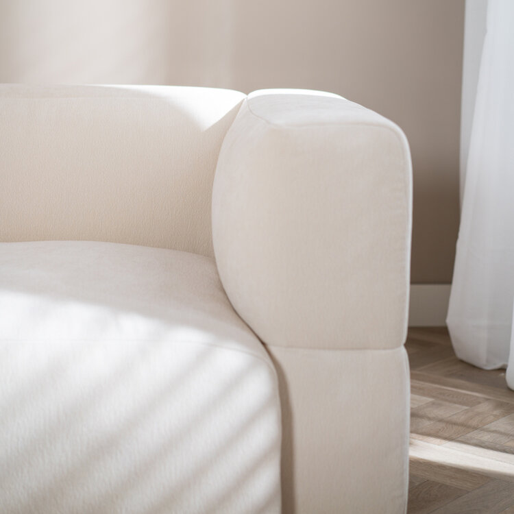 Scandinavische hoekbank Karla off white links 3-zits