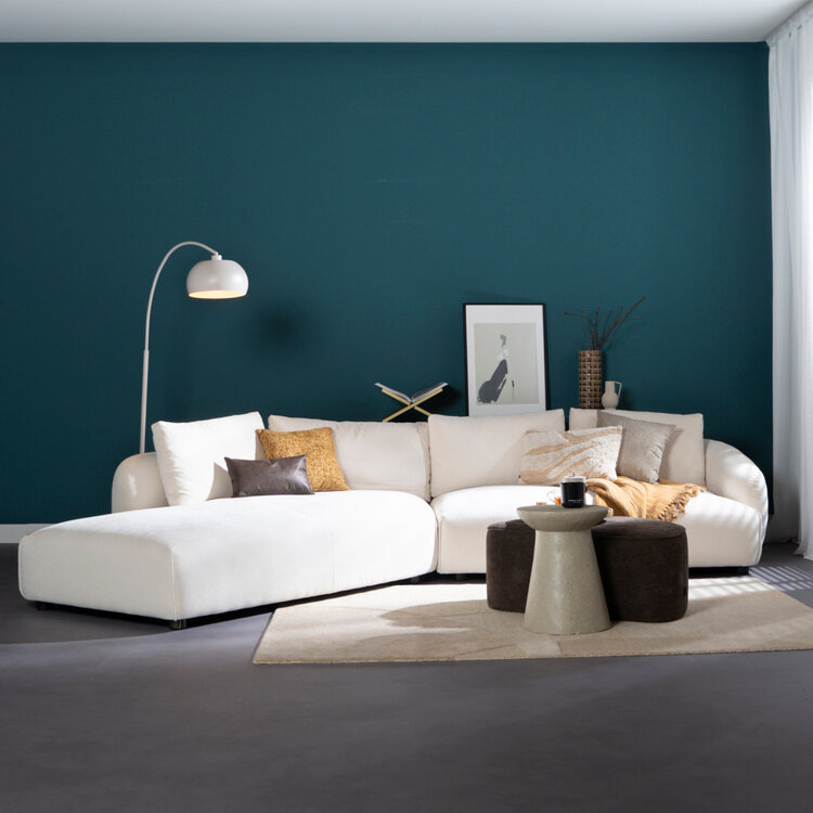 Hoekbank Isa chenille off white links