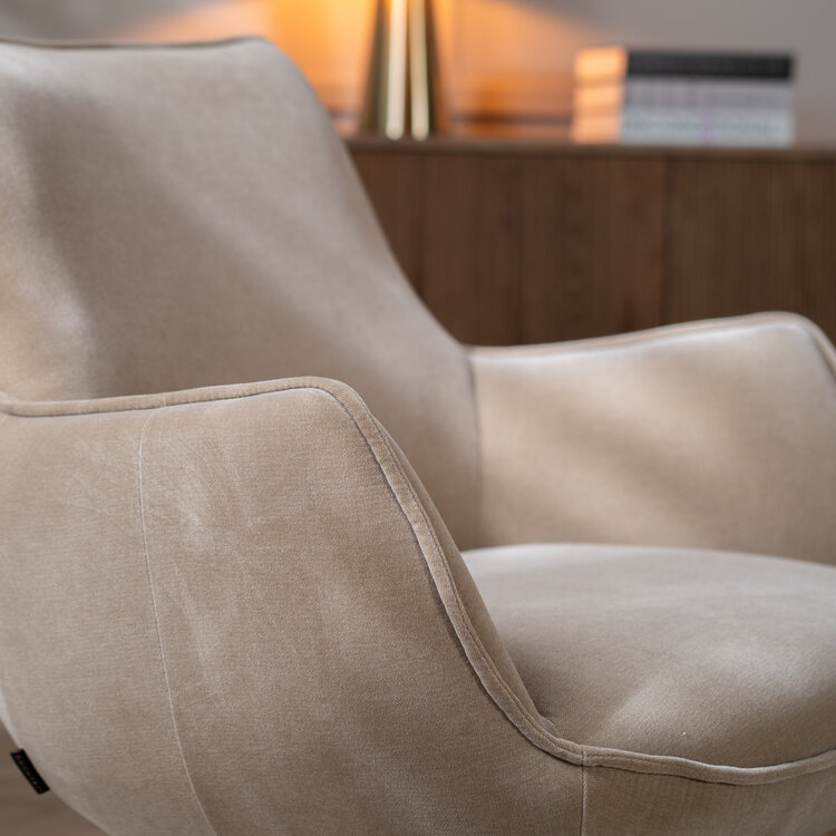 Fauteuil Stella draaibaar velvet taupe