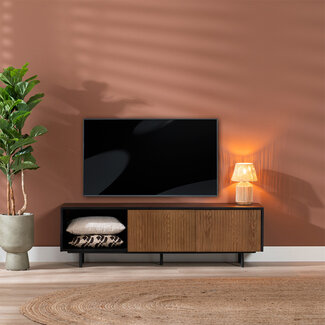 Tv-meubel Ray zwart/rustiek eiken 150 cm