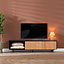 Tv-meubel Ray zwart/blank eiken 180 cm